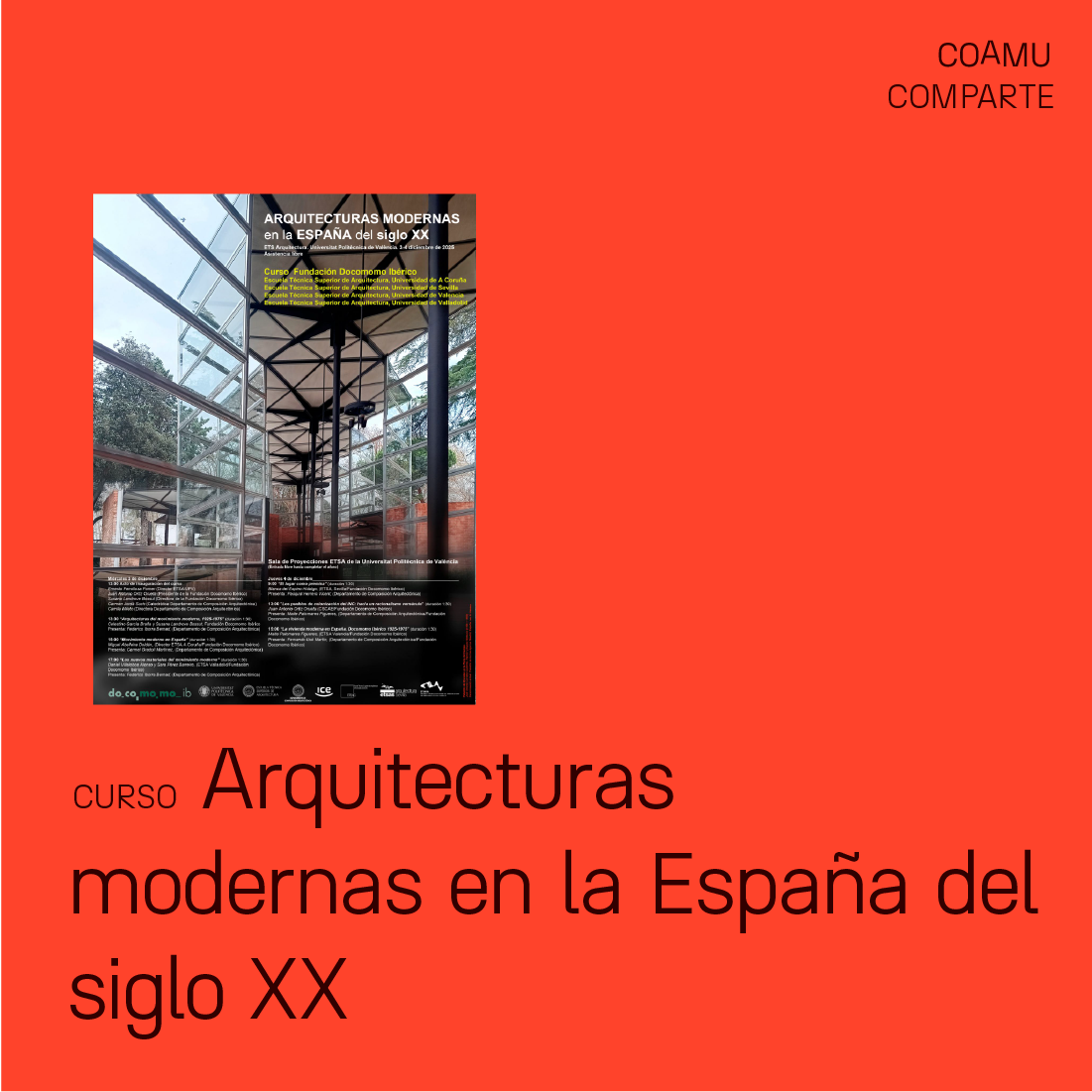 CURSO: ARQUITECTURAS MODERNAS EN LA ESPAA DEL SIGLO XX, ETSA, UNIVERSITAT POLITCNICA DE VALNCIA. 3-4 DE DICIEMBRE DE 2025