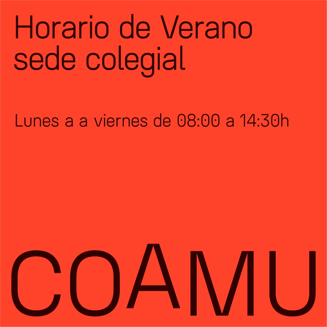HORARIO VERANO COAMU