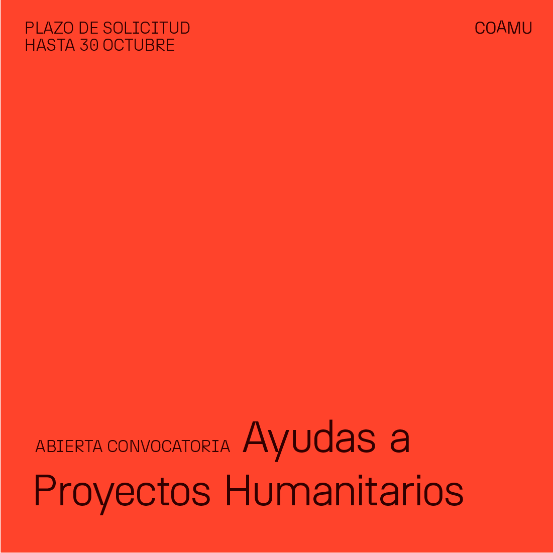 ABIERTA CONVOCATORIA DE AYUDAS DE PROYECTOS HUMANITARIOS. ENTREGA DE PROPUESTAS HASTA EL 30 DE OCTUBRE DE 2026