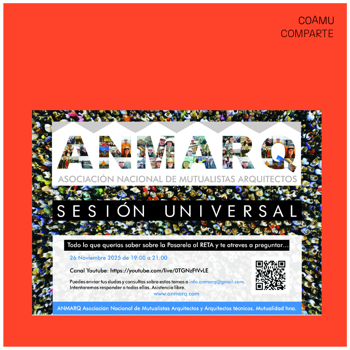 INVITACIN A PARTICIPAR EN LA JORNADA INFORMATIVA UNIVERSAL ORGANIZADA POR ANMARQ